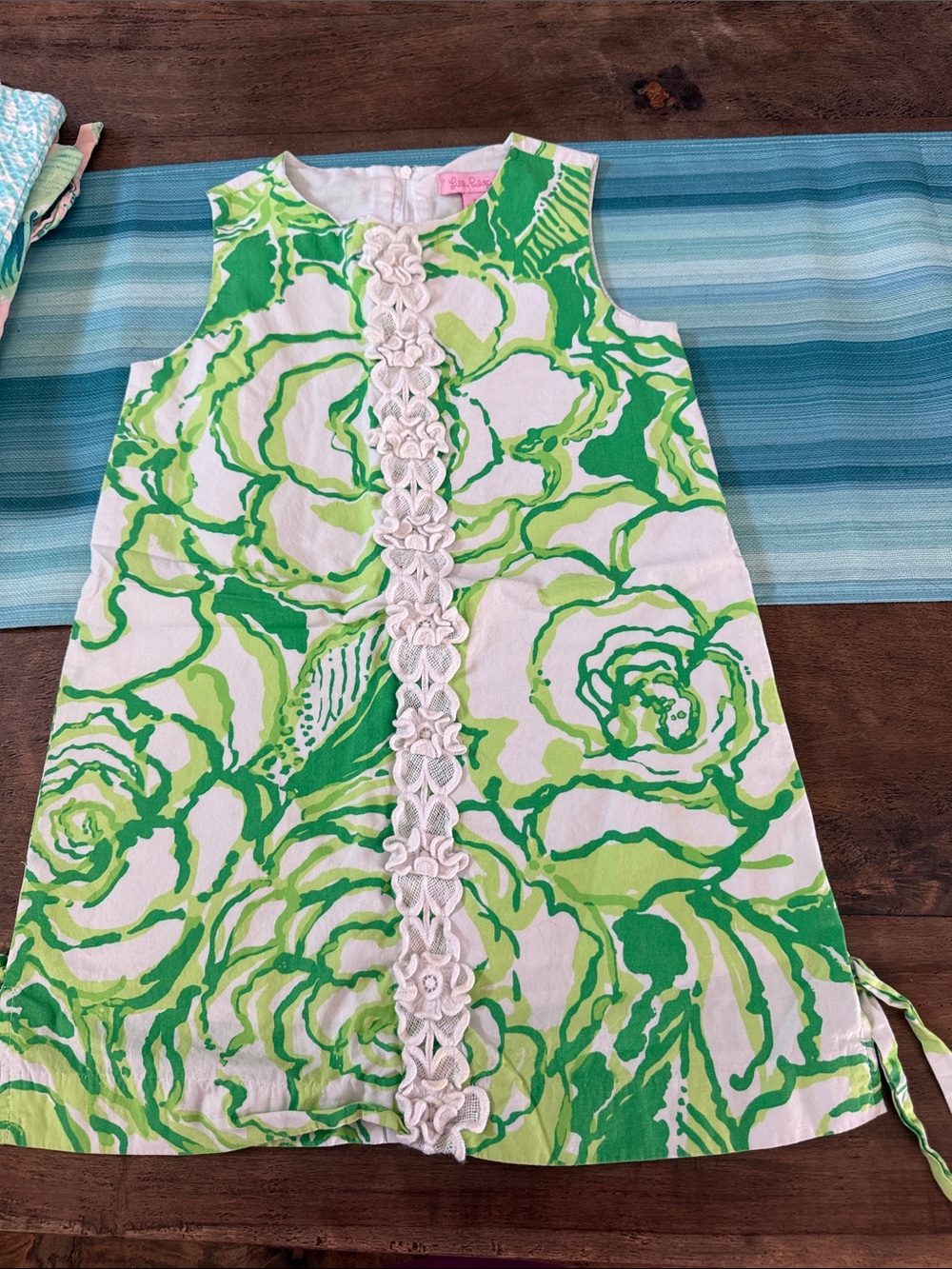 Lilly Pulitzer Girls Heartbreaker dress- green/lime floral